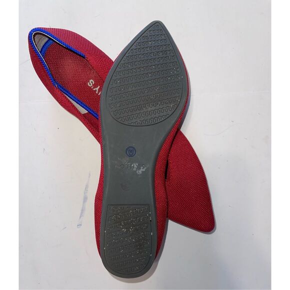 Rothy's Red Flats with Blue Trim - Picture 5 of 8